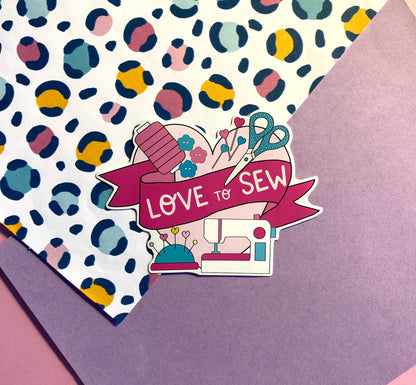 Love to sew vinyl sticker