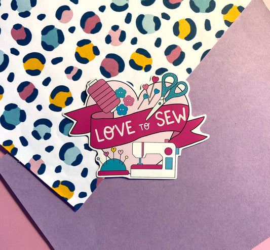 Love to sew vinyl sticker