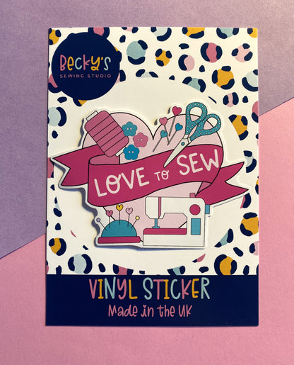 Love to sew vinyl sticker