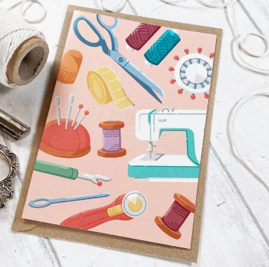 Sewing greeting card