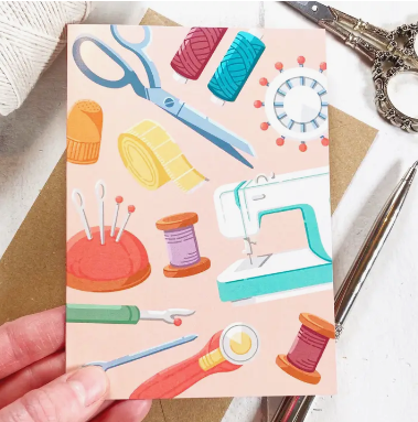 Sewing greeting card