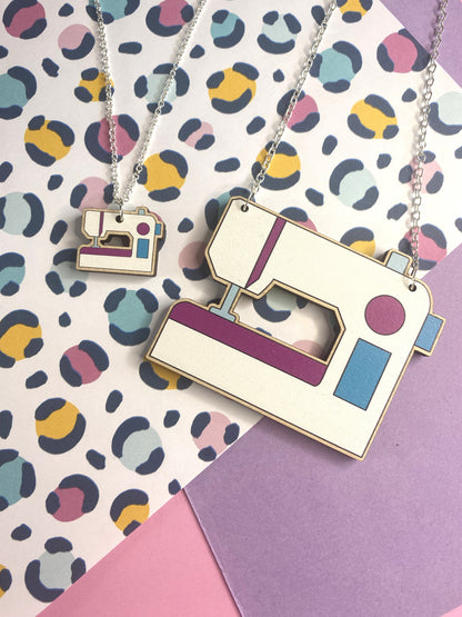 Sewing Machine Necklace- Statement and Mini